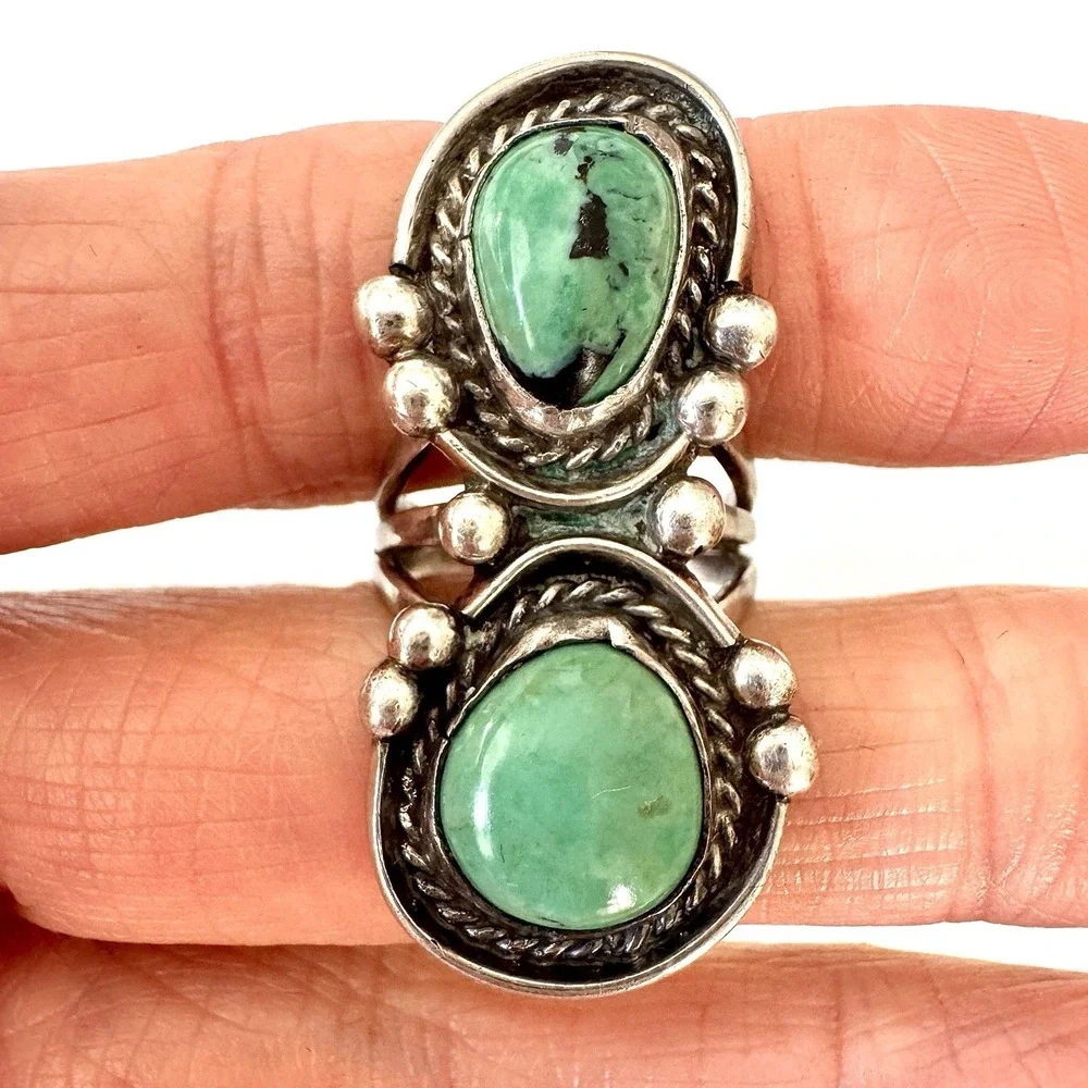 Native American Navajo Indian Turquoise Jewelry sterling 9g
